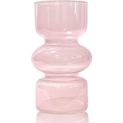 BLOFLO STU Bloflo Hydrokulturvase, rosa, transparent, Glas, 17,8 cm, farbige Vase für Blumen, dreilagige Glas-Blumenvase für Heimdekoration, moderne geometrische Glasvase für Zuhause, Büro, Hochzeitstisch (Rosa) BLOFLO STU Bloflo Hydrokulturvase, rosa, transparent, Glas, 17,8 cm, farbige Vase für Blumen, dreilagige Glas-Blumenvase für Heimdekoration, moderne geometrische Glasvase für Zuhause, Büro, Hochzeitstisch (Rosa)
