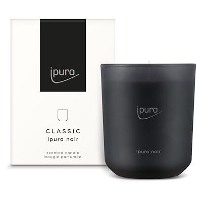 Ipuro Classic dekorative Duftkerze NOIR Duftkerze im Glas mit Rose, Patschuli, Sandelholz, Eukalyptus & Kokosnuss Aroma Kerzen mit langanhaltendem Duft Raumduftkerze in schwarz 270g Ipuro Classic dekorative Duftkerze NOIR Duftkerze im Glas mit Rose, Patschuli, Sandelholz, Eukalyptus & Kokosnuss Aroma Kerzen mit langanhaltendem Duft Raumduftkerze in schwarz 270g