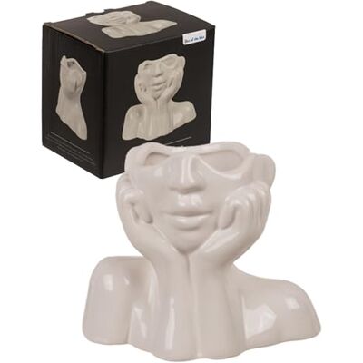 Out of the blue Keramik Vase Face Einzigartige Gesichtsform als Blickfang Kompakte Größe 14 × 7 × 11,5 cm Hochwertiges Keramikmaterial Für EIN stilvolles Zuhause Out of the blue Keramik Vase Face Einzigartige Gesichtsform als Blickfang Kompakte Größe 14 × 7 × 11,5 cm Hochwertiges Keramikmaterial Für EIN stilvolles Zuhause