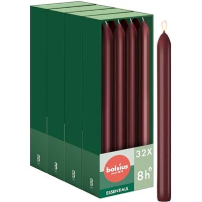 bolsius Essentials – Glatte Spitzkerzen Bordeauxrot 23 cm 32 Stück Dekorative Kerzen – Ohne Palmöl bolsius Essentials – Glatte Spitzkerzen Bordeauxrot 23 cm 32 Stück Dekorative Kerzen – Ohne Palmöl