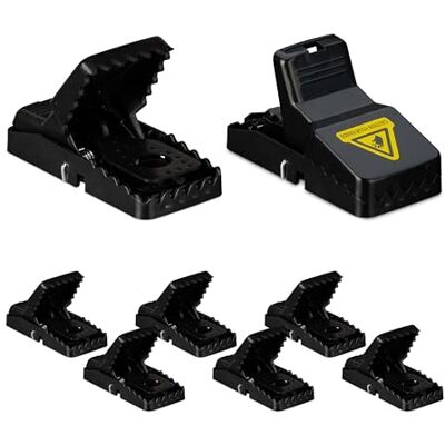 Relaxdays Mausefalle 8er Set, wiederverwendbare Mäusefallen, Schlagfalle hygienisch & giftfrei, Kunststoff, schwarz Relaxdays Mausefalle 8er Set, wiederverwendbare Mäusefallen, Schlagfalle hygienisch & giftfrei, Kunststoff, schwarz