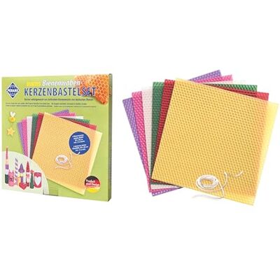 Pebaro WACHS-SET 3, Bienenwaben-Kerzenbastelset BUNT, Kerzen basteln, Bastelset inkl. Anleitung, 6 bunte Wachsplatten 20 x 20, Docht, für Kinder und Erwachsene, Geschenkidee, Weihnachtsdeko Pebaro WACHS-SET 3, Bienenwaben-Kerzenbastelset BUNT, Kerzen basteln, Bastelset inkl. Anleitung, 6 bunte Wachsplatten 20 x 20, Docht, für Kinder und Erwachsene, Geschenkidee, Weihnachtsdeko