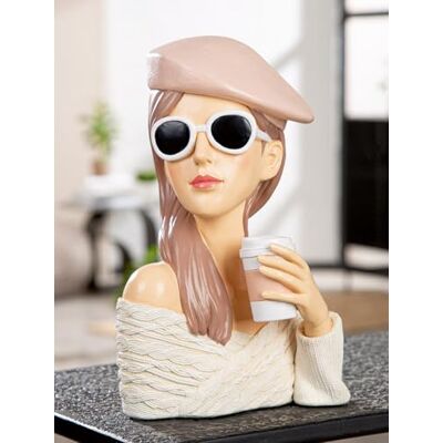 GILDE Dekofigur Frau Lady Adeline Kunstharz weiß 28 cm GILDE Dekofigur Frau Lady Adeline Kunstharz weiß 28 cm