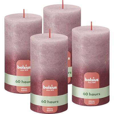 bolsius Rustik Stumpenkerzen Fading Metallic -Rose & Rot 4er Pack Lange Brenndauer 60 stunden Unparfümiert Enthält Natürliches Pflanzenwachs Ohne Palmöl 13 x 7 cm bolsius Rustik Stumpenkerzen Fading Metallic -Rose & Rot 4er Pack Lange Brenndauer 60 stunden Unparfümiert Enthält Natürliches Pflanzenwachs Ohne Palmöl 13 x 7 cm