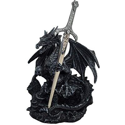 Nemesis Now Oath of the Dragon Unisex Statue schwarz Polyresin Drachen, Gothic Nemesis Now Oath of the Dragon Unisex Statue schwarz Polyresin Drachen, Gothic