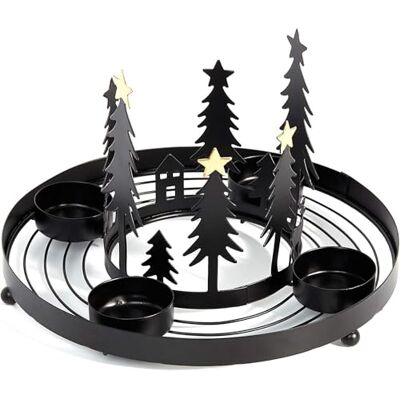 HEITMANN DECO runder Teelicht-Kerzenhalter aus Metall Advents-Teelichthalter Kerzenständer für 4 Teelichter moderner wiederverwendbarer Adventskranz schwarz HEITMANN DECO runder Teelicht-Kerzenhalter aus Metall Advents-Teelichthalter Kerzenständer für 4 Teelichter moderner wiederverwendbarer Adventskranz schwarz