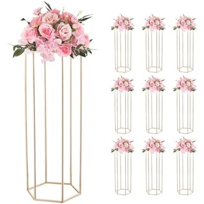 VEVOR Hochzeitsblumenständer 310x270x800 mm, 10 Stk. Blumenständer mit Acrylablage & sechseckigen Beinen, Pflanzenhocker für Hochzeiten, Partys, Geburtstage, Zuhause, Tischdekorationsständer, Roségold VEVOR Hochzeitsblumenständer 310x270x800 mm, 10 Stk. Blumenständer mit Acrylablage & sechseckigen Beinen, Pflanzenhocker für Hochzeiten, Partys, Geburtstage, Zuhause, Tischdekorationsständer, Roségold