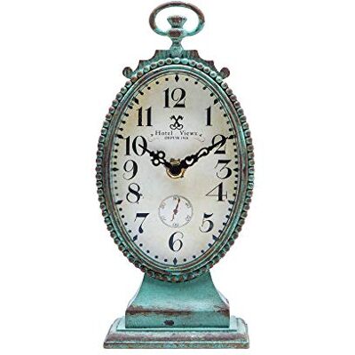 NIKKY HOME Vintage Tischuhr Batteriebetrieben Rustikal Antik Shabby Chic Wohnkultur für Kamin, Regal, Büro, Theke Grün NIKKY HOME Vintage Tischuhr Batteriebetrieben Rustikal Antik Shabby Chic Wohnkultur für Kamin, Regal, Büro, Theke Grün