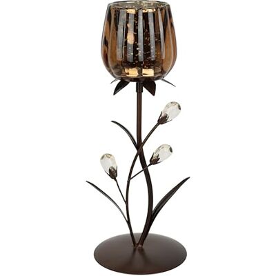 Flair Flower Kerzenhalter aus Metall mit Glas-Schale Teelichthalter Kerzenständer Kerzenleuchter modern Blumen Design Braun Gold Wohnzimmer Deko Tischdeko Geschenkidee Stimmungslicht romantische Deko Valentinstag Flair Flower Kerzenhalter aus Metall mit Glas-Schale Teelichthalter Kerzenständer Kerzenleuchter modern Blumen Design Braun Gold Wohnzimmer Deko Tischdeko Geschenkidee Stimmungslicht romantische Deko Valentinstag