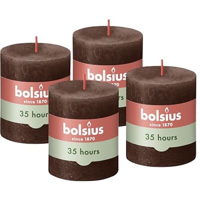 bolsius Rustik Kerze Braun 8 cm 4 Stück – dekorative Kerzen – ohne Palmöl – Mit natürlichem Pflanzenwachs bolsius Rustik Kerze Braun 8 cm 4 Stück – dekorative Kerzen – ohne Palmöl – Mit natürlichem Pflanzenwachs