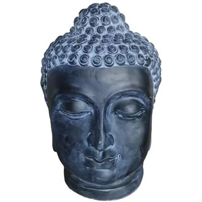 Relaxdays Buddha Kopf, HBT: 55x36x32 cm, Zen-Deko für Wohnzimmer & Garten, Dekofigur, wetterfest, frostsicher, anthrazit Relaxdays Buddha Kopf, HBT: 55x36x32 cm, Zen-Deko für Wohnzimmer & Garten, Dekofigur, wetterfest, frostsicher, anthrazit