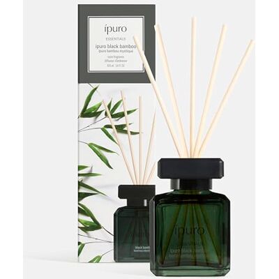 Ipuro Essentials BLACK BAMBOO Raumduft mit Stäbchen 100 ml Raumerfrischer mit Jasmin, Zitrone, Apfel, & Holzige Amber-Moschus Note Duft Aroma Diffuser mit Stäbchen Lufterfrischer Ipuro Essentials BLACK BAMBOO Raumduft mit Stäbchen 100 ml Raumerfrischer mit Jasmin, Zitrone, Apfel, & Holzige Amber-Moschus Note Duft Aroma Diffuser mit Stäbchen Lufterfrischer