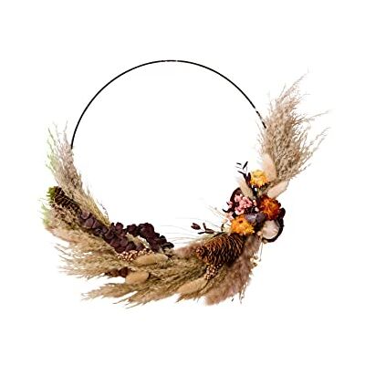 HEITMANN DECO Trockenblumen Kranz mit Strohblumen & Zapfen, Ø ca. 35 cm – Moderner Türkranz & Wanddeko im Boho-Stil HEITMANN DECO Trockenblumen Kranz mit Strohblumen & Zapfen, Ø ca. 35 cm – Moderner Türkranz & Wanddeko im Boho-Stil