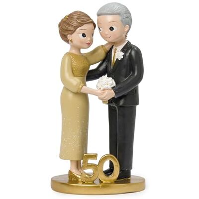 Mopec Y105 Pop & Fun stehende Kuchenfigur für goldene Hochzeiten, 21 cm, Mehrfarbig, groß, Bunt Mopec Y105 Pop & Fun stehende Kuchenfigur für goldene Hochzeiten, 21 cm, Mehrfarbig, groß, Bunt
