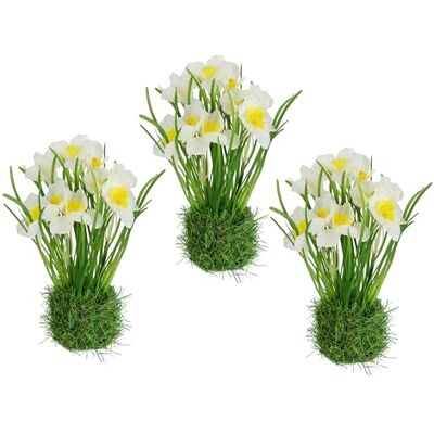 Flair Flower Künstliche Narzissen im Gras 3er Set – 22 cm Gelb-Weiß Kunstblumen Frühling – Deko Osterdeko Tischdeko Fensterbank – Pflegeleichte Kunstpflanzen Topf Flair Flower Künstliche Narzissen im Gras 3er Set – 22 cm Gelb-Weiß Kunstblumen Frühling – Deko Osterdeko Tischdeko Fensterbank – Pflegeleichte Kunstpflanzen Topf