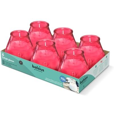 bolsius – Outdoorkerzen 6 Stück Im Glass Fuchsie Brenndauer 70 Stunden Ohne Palmöl sauberes Abbrennen Baumwolldocht bolsius – Outdoorkerzen 6 Stück Im Glass Fuchsie Brenndauer 70 Stunden Ohne Palmöl sauberes Abbrennen Baumwolldocht