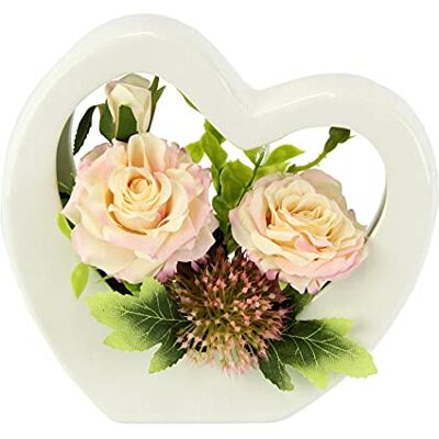 I.GE.A. Rosenarrangement - Kunstblume in Keramikherzvase I.GE.A. Rosenarrangement - Kunstblume in Keramikherzvase