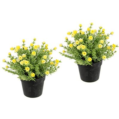 Flair Flower Blütenbusch im Topf Künstlich Wachsblume Heidenkrant Busch Tischdeko Mittelstück Hochzeitsdeko Kunstblumen 020998G Gelb 20x18x18 cm Flair Flower Blütenbusch im Topf Künstlich Wachsblume Heidenkrant Busch Tischdeko Mittelstück Hochzeitsdeko Kunstblumen 020998G Gelb 20x18x18 cm