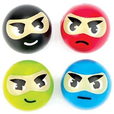 Baker Ross , Flummis, Ninja, AC8482, 8 Stück Baker Ross , Flummis, Ninja, AC8482, 8 Stück