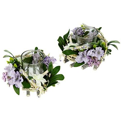 Flair Flower Teelichthalter Windlicht mit Blüten Kerzenhalter Holz-Tischdeko mit Blumen Dekokranz Kerzenhalter Frühlingskranz Teelichtkranz Teelicht Deko Frühjahrsdeko Osterdeko 2er Set 10x16x16 cm Flair Flower Teelichthalter Windlicht mit Blüten Kerzenhalter Holz-Tischdeko mit Blumen Dekokranz Kerzenhalter Frühlingskranz Teelichtkranz Teelicht Deko Frühjahrsdeko Osterdeko 2er Set 10x16x16 cm