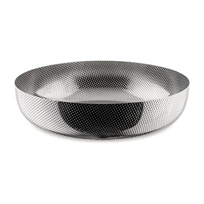 Alessi Extra Ordinary Texture JM17/24 T Runder Korb im Minimalistischen Design aus Edelstahl 18/10 mit Dekorationen, Geprägtes Granulat, Ø 24 cm Alessi Extra Ordinary Texture JM17/24 T Runder Korb im Minimalistischen Design aus Edelstahl 18/10 mit Dekorationen, Geprägtes Granulat, Ø 24 cm
