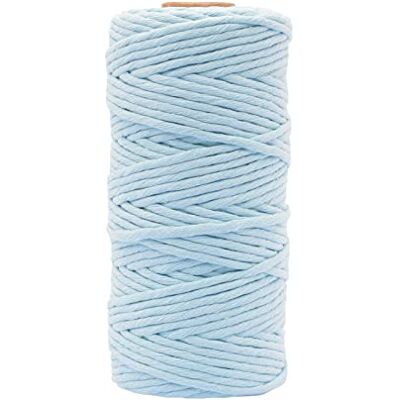 Creative Makramee Garn Hellblau, 3mm x 100 m, 100% Baumwolle, in Verschiedenen Farben Verfügbar, DIY, Basteln von Dekoration Wie Blumenampel, Wandbehang, Windlicht, Traumfänger Creative Makramee Garn Hellblau, 3mm x 100 m, 100% Baumwolle, in Verschiedenen Farben Verfügbar, DIY, Basteln von Dekoration Wie Blumenampel, Wandbehang, Windlicht, Traumfänger