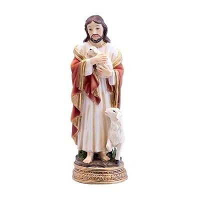DRW Figur Jesus, guter Hirte, Kunstharz, handbemalt, 12 cm DRW Figur Jesus, guter Hirte, Kunstharz, handbemalt, 12 cm