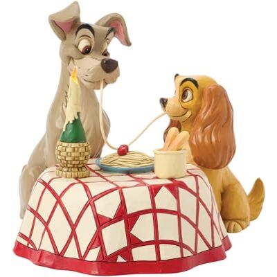 Enesco Disney Traditions Lady and Tramp Spaghetti Scene LED Figurine Enesco Disney Traditions Lady and Tramp Spaghetti Scene LED Figurine