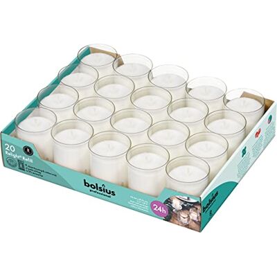 bolsius Professional Relight Nachfüller – transparent Brenndauer: 24 Stunden – Tray 20 Stück bolsius Professional Relight Nachfüller – transparent Brenndauer: 24 Stunden – Tray 20 Stück