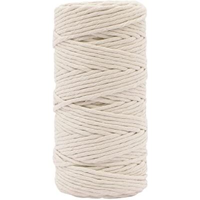 Creative Makramee Garn Naturel, 3mm x 100 m, 100% Baumwolle, in Verschiedenen Farben Verfügbar, DIY, Basteln von Dekoration Wie Blumenampel, Wandbehang, Windlicht, Traumfänger Creative Makramee Garn Naturel, 3mm x 100 m, 100% Baumwolle, in Verschiedenen Farben Verfügbar, DIY, Basteln von Dekoration Wie Blumenampel, Wandbehang, Windlicht, Traumfänger