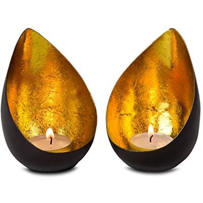 ROMINOX Geschenkartikel Teelicht-Set // Drops – 2-teilig, strahlend Goldener Kerzenschein, mit Goldfolienauskleidung, Weihnachten, Grillparty, Valentinstag, Muttertag; Maße: je ca. 7.9 x 7.5 x 11 cm ROMINOX Geschenkartikel Teelicht-Set // Drops – 2-teilig, strahlend Goldener Kerzenschein, mit Goldfolienauskleidung, Weihnachten, Grillparty, Valentinstag, Muttertag; Maße: je ca. 7.9 x 7.5 x 11 cm