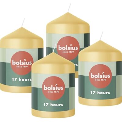 bolsius Glatte Stumpenkerzen Beige 4 Stück 8 x 6 cm bolsius Glatte Stumpenkerzen Beige 4 Stück 8 x 6 cm