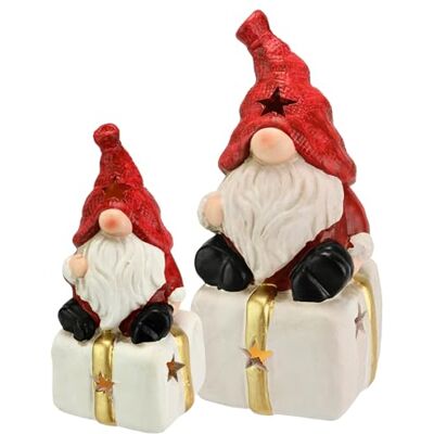 Flair Flower Weihnachtliche Dekofigur Wichtel auf Geschenkverpackung mit LED-Licht Weihnachtsfigur Weihnachtsdeko Leuchtfigur Weihnachtsschmuck Kunstfigur Deko Statue Skulptur Ornament, 2er Set Flair Flower Weihnachtliche Dekofigur Wichtel auf Geschenkverpackung mit LED-Licht Weihnachtsfigur Weihnachtsdeko Leuchtfigur Weihnachtsschmuck Kunstfigur Deko Statue Skulptur Ornament, 2er Set