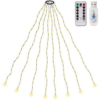 SALCAR 1,5m Christbaumbeleuchtung mit Ring, Weihnachtsbaum Lichterkette mit 8 Girlanden, 120 LED Lichterkette für Baum, Tannenbaum, Grüngürtel, Busche Warmweiß SALCAR 1,5m Christbaumbeleuchtung mit Ring, Weihnachtsbaum Lichterkette mit 8 Girlanden, 120 LED Lichterkette für Baum, Tannenbaum, Grüngürtel, Busche Warmweiß
