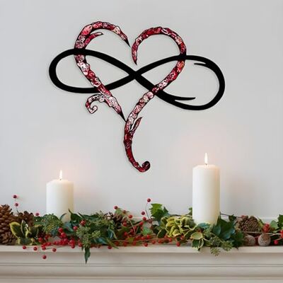 AOOLVY Unendlichkeits-Herz-Wanddekoration, einzigartige Unendlichkeits-Herz, Metall-Wandkunst, Dekoration, Liebesschild, Stahlwandschild, Schlafzimmer-Ornamente für Zuhause, Hochzeitsdekoration AOOLVY Unendlichkeits-Herz-Wanddekoration, einzigartige Unendlichkeits-Herz, Metall-Wandkunst, Dekoration, Liebesschild, Stahlwandschild, Schlafzimmer-Ornamente für Zuhause, Hochzeitsdekoration