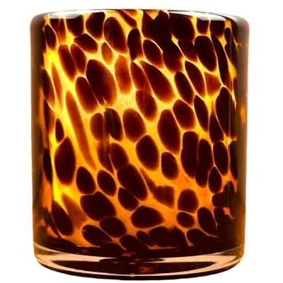 Hapton House Kerzenhalter aus Glas mit Schildpatt-Design, Votiv- und Teelichthalter, Leopardenmuster, Geparden-Druck, Tierdruck, Schildpatt-Motiv, Kerzenglas, Hochzeit, Urlaubsdekoration Hapton House Kerzenhalter aus Glas mit Schildpatt-Design, Votiv- und Teelichthalter, Leopardenmuster, Geparden-Druck, Tierdruck, Schildpatt-Motiv, Kerzenglas, Hochzeit, Urlaubsdekoration