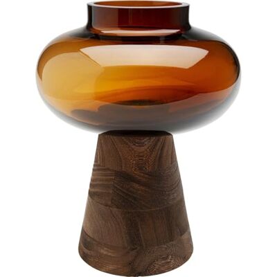 Kare Design Vase Earthy, Braun, 21 cm, Glas, Blumenvase, Dekoration, Handgearbeitet, Gefäß für Blumen Kare Design Vase Earthy, Braun, 21 cm, Glas, Blumenvase, Dekoration, Handgearbeitet, Gefäß für Blumen
