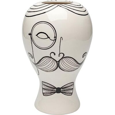 KARE+ Gezeichnete Mann Vase - Keramik Modernes Gesicht Dekor 19x19x30 cm KARE+ Gezeichnete Mann Vase - Keramik Modernes Gesicht Dekor 19x19x30 cm