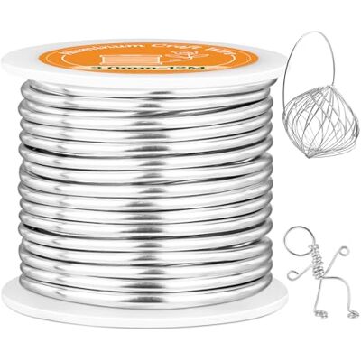 VynyQoo 3mm Basteldraht, 12M Biegbar Flexibel Silber Aluminiumdraht, Schmuckdraht, Silberdraht zum Basteln Für DIY-Skulpturen, Modellieren, Schmuckherstellung, Blumenbasteln Und Drahtweben VynyQoo 3mm Basteldraht, 12M Biegbar Flexibel Silber Aluminiumdraht, Schmuckdraht, Silberdraht zum Basteln Für DIY-Skulpturen, Modellieren, Schmuckherstellung, Blumenbasteln Und Drahtweben