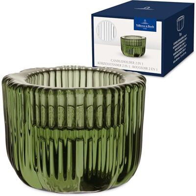 Villeroy & Boch – Fleur Bleu Kerzenständer 2-in-1, Spülmaschinenfest, Glas-Kerzenhalter in Grün Für Teelichter und Stumpenkerzen/Stabkerzen, Handgefertigt, Deko Wohnung, Glas Villeroy & Boch – Fleur Bleu Kerzenständer 2-in-1, Spülmaschinenfest, Glas-Kerzenhalter in Grün Für Teelichter und Stumpenkerzen/Stabkerzen, Handgefertigt, Deko Wohnung, Glas