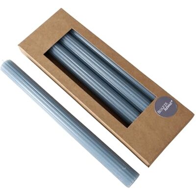 BOLTZE Stabkerze Classic (4-tlg., blau, 25 cm, aus Wachs, geriffelte Oberfläche, klassisches Design, Stabkerze, Kerze, blaue Kerze, Deko) 2048496 BOLTZE Stabkerze Classic (4-tlg., blau, 25 cm, aus Wachs, geriffelte Oberfläche, klassisches Design, Stabkerze, Kerze, blaue Kerze, Deko) 2048496