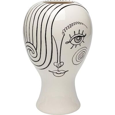 Kare Design Vase Favola Lady, schwarz/weiß, Blumenvase, Dekorationsvase, Gefäß für Blumen, Tischvase, 30cm Höhe Kare Design Vase Favola Lady, schwarz/weiß, Blumenvase, Dekorationsvase, Gefäß für Blumen, Tischvase, 30cm Höhe
