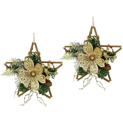 Flair Flower Stern aus Rattan dekoriert mit Magnolie echten Zapfen Tannenzweige Beeren Christbaumkugel Dekozweige Schleife zum Hängen Weihnacht Türdeko Deko Wand Holz Weihnachtsdeko 2er Set Flair Flower Stern aus Rattan dekoriert mit Magnolie echten Zapfen Tannenzweige Beeren Christbaumkugel Dekozweige Schleife zum Hängen Weihnacht Türdeko Deko Wand Holz Weihnachtsdeko 2er Set