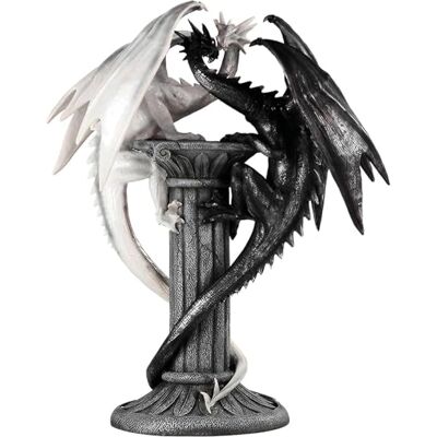 ICE ARMOR 49,5 cm H Mittelalter Schwarz-Weiß Drachen Statue Fantasy Dekoration Figur Große Skulptur ICE ARMOR 49,5 cm H Mittelalter Schwarz-Weiß Drachen Statue Fantasy Dekoration Figur Große Skulptur