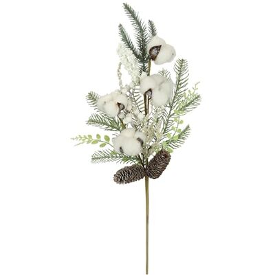 Flair Flower Künstlicher Tannenzweig mit Beeren Zapfen Eukalyptus Baumwolle beschneit 63cm Dekozweig Tannengrün Adventskranz Deko Zubehör Kranz Weihnachtsdeko Stiel Kunstzweig Kunstblume AST, 63 cm Flair Flower Künstlicher Tannenzweig mit Beeren Zapfen Eukalyptus Baumwolle beschneit 63cm Dekozweig Tannengrün Adventskranz Deko Zubehör Kranz Weihnachtsdeko Stiel Kunstzweig Kunstblume AST, 63 cm