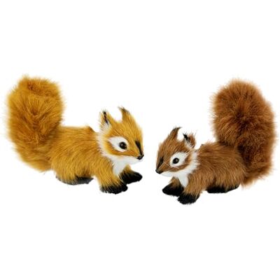 Flair Flower Set mit Mini-Tieren aus Kunstfell Realistische Tierfigur Statue Ornamente niedliches Pelz Plüschtier, Eichhörnchen sitzend Flair Flower Set mit Mini-Tieren aus Kunstfell Realistische Tierfigur Statue Ornamente niedliches Pelz Plüschtier, Eichhörnchen sitzend