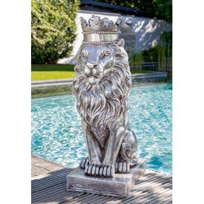 Casablanca modernes Design Casablanca Skulptur Löwe Höhe 70 cm Silber aus Magnesia antikfinish Dekoration Tierfigur Kunst Wohnaccessoire Garten Casablanca modernes Design Casablanca Skulptur Löwe Höhe 70 cm Silber aus Magnesia antikfinish Dekoration Tierfigur Kunst Wohnaccessoire Garten
