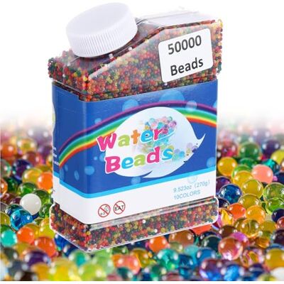 ASelected 50.000 Stück Wasserperlen, Bunte Water Beads, Wiederverwendbare Wasserperlen für Pflanzen, Vase Füllstoff und Deko ASelected 50.000 Stück Wasserperlen, Bunte Water Beads, Wiederverwendbare Wasserperlen für Pflanzen, Vase Füllstoff und Deko