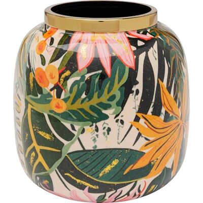 Kare Design Vase Jungle, Mehrfarbig, 17cm Höhe, Blumenvase, Dekorationsvase, Gefäß für Blumen, Tischvase, Wohnzimmer Kare Design Vase Jungle, Mehrfarbig, 17cm Höhe, Blumenvase, Dekorationsvase, Gefäß für Blumen, Tischvase, Wohnzimmer
