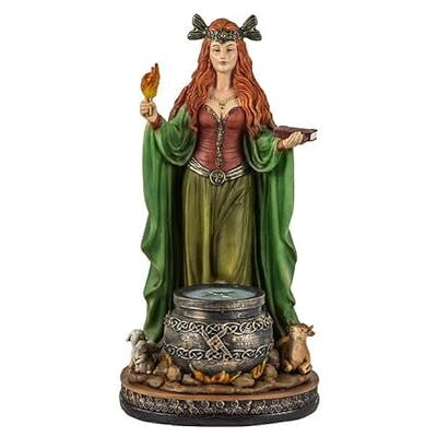 DRW Figur Brigid Keltische Göttin der Fruchtbarkeit, Poesie, Heilung und Schmiede aus handbemaltem Harz, 20 cm DRW Figur Brigid Keltische Göttin der Fruchtbarkeit, Poesie, Heilung und Schmiede aus handbemaltem Harz, 20 cm
